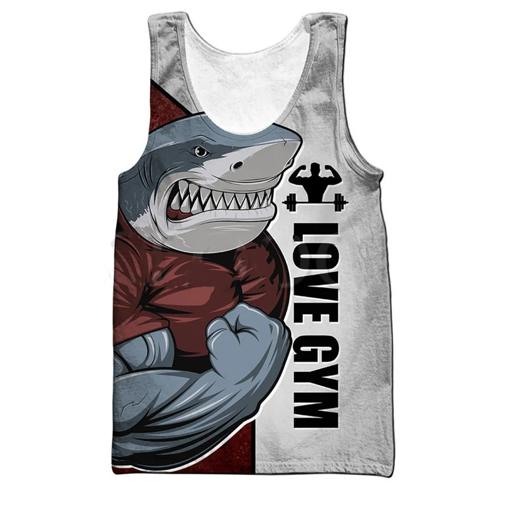Camisetas sin mangas de fitness con estampado 3D de perro Animal Love, chaleco de gimnasio extragrande para hombre, ropa de calle sin mangas para playa, ropa masculina de verano