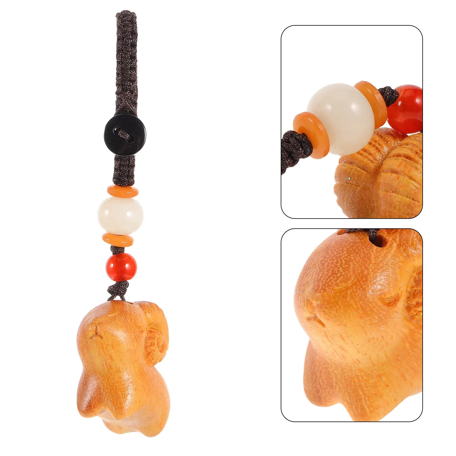 Chinese Zodiac Sheep Keychain Lucky RAM Charm Pendant Polished Zodiac Animal Hanging Key Ring Decorative Goat Year Gift for Men