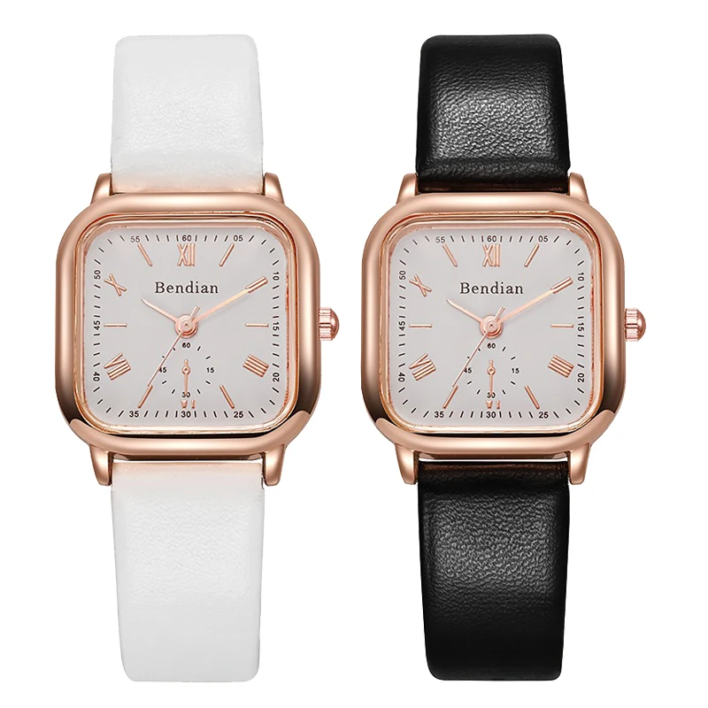 Vintage Square Women Quartz Watch Roman Numeral Dial Rose Gold Silicone Strap Casual Analog Wristwatch Reloj Mujer Relojes