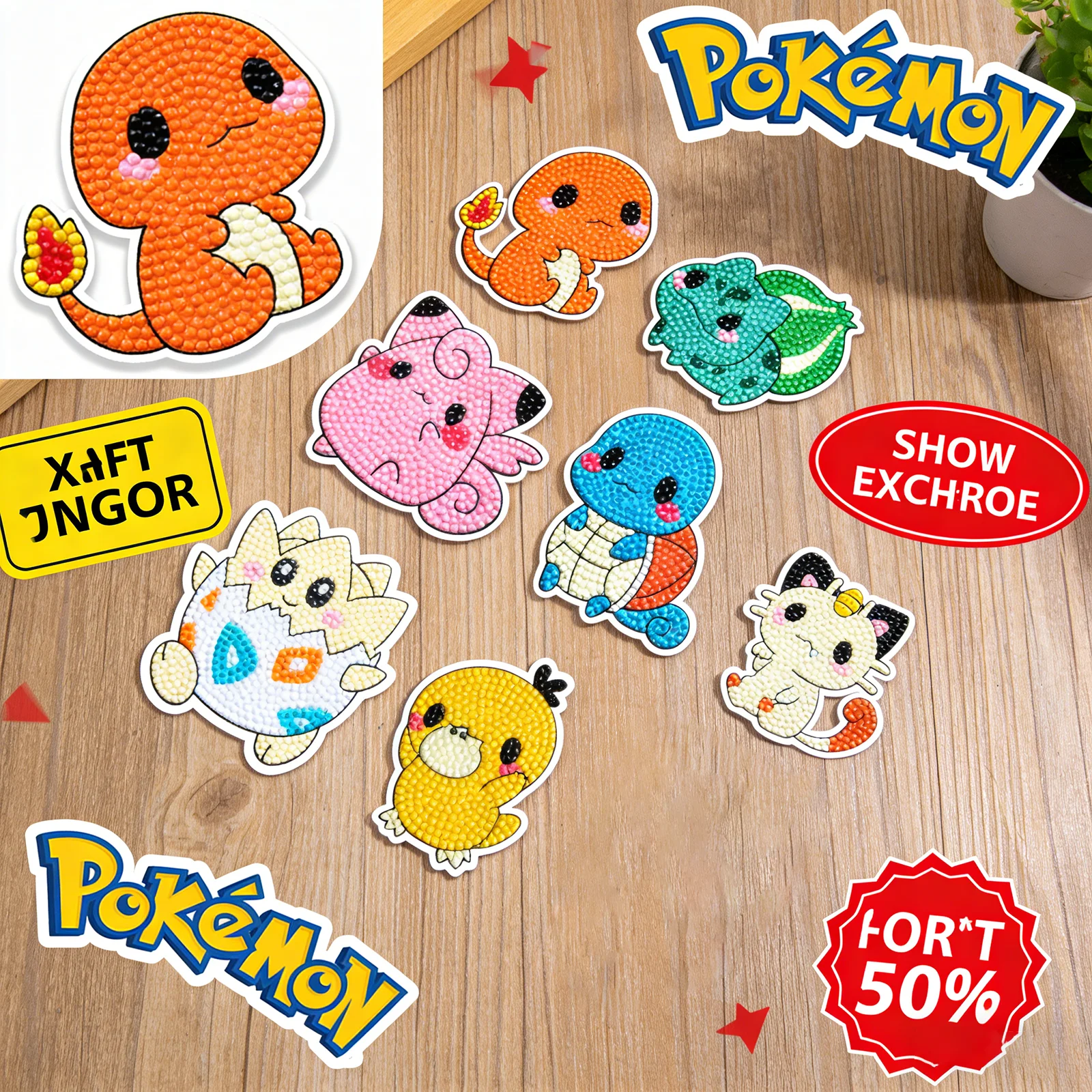 

Snow White Elsa Princess Series Pikachu Diamond Painting DIY Sticker Kids Gift Hot Selling Anime Character Creative