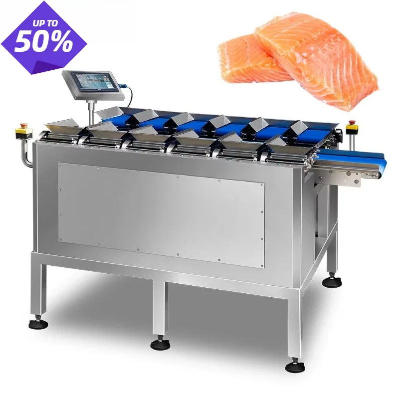 Chicken Pork Salmon Flat-Type 12 Head Linear Combination Belt Touch Screen OEM/ODM Customized Weigher Customized