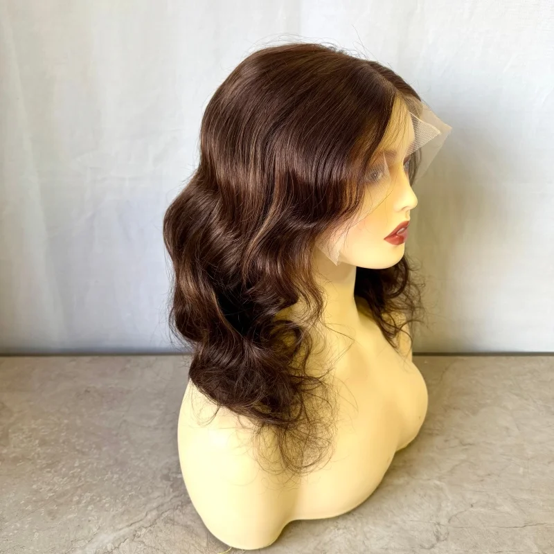 

250% Density Medium Brown Short Bob Wig 13x6 HD Lace Front Wig Loose Deep Wave Wigs For Women 100% Human Hair Lace Wigs Raw Hair