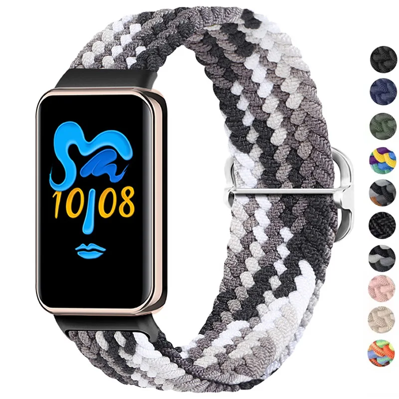 Elastic Nylon Solo Bracelet for Correa Honor Band 10 Strap Knitted Woven Braided Loop Wristband for Huawei Honor Band 9 Strap