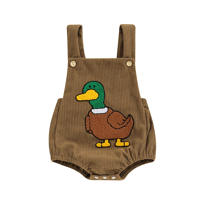 

Baby Girl Summer Overalls Casual Duck Embroidery Romper Jumpsuit for Newborn Toddler Cute Clothes