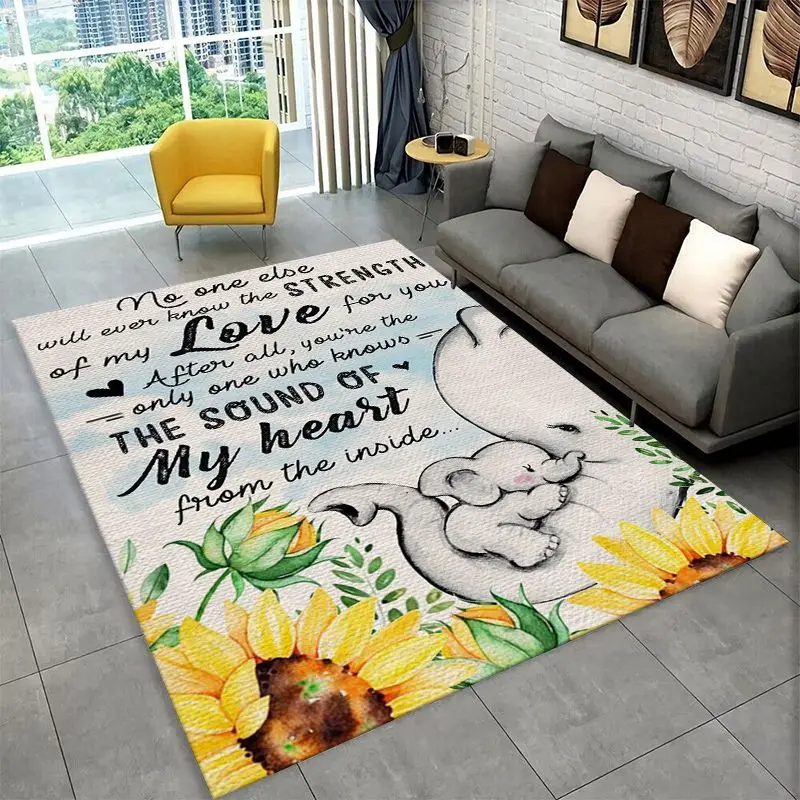 Gift Thanks To My Daughter Letter Present Large Area Rug Non-slip Durable Carpet for Bedroom Living Room Sofa Doormat Home Decor