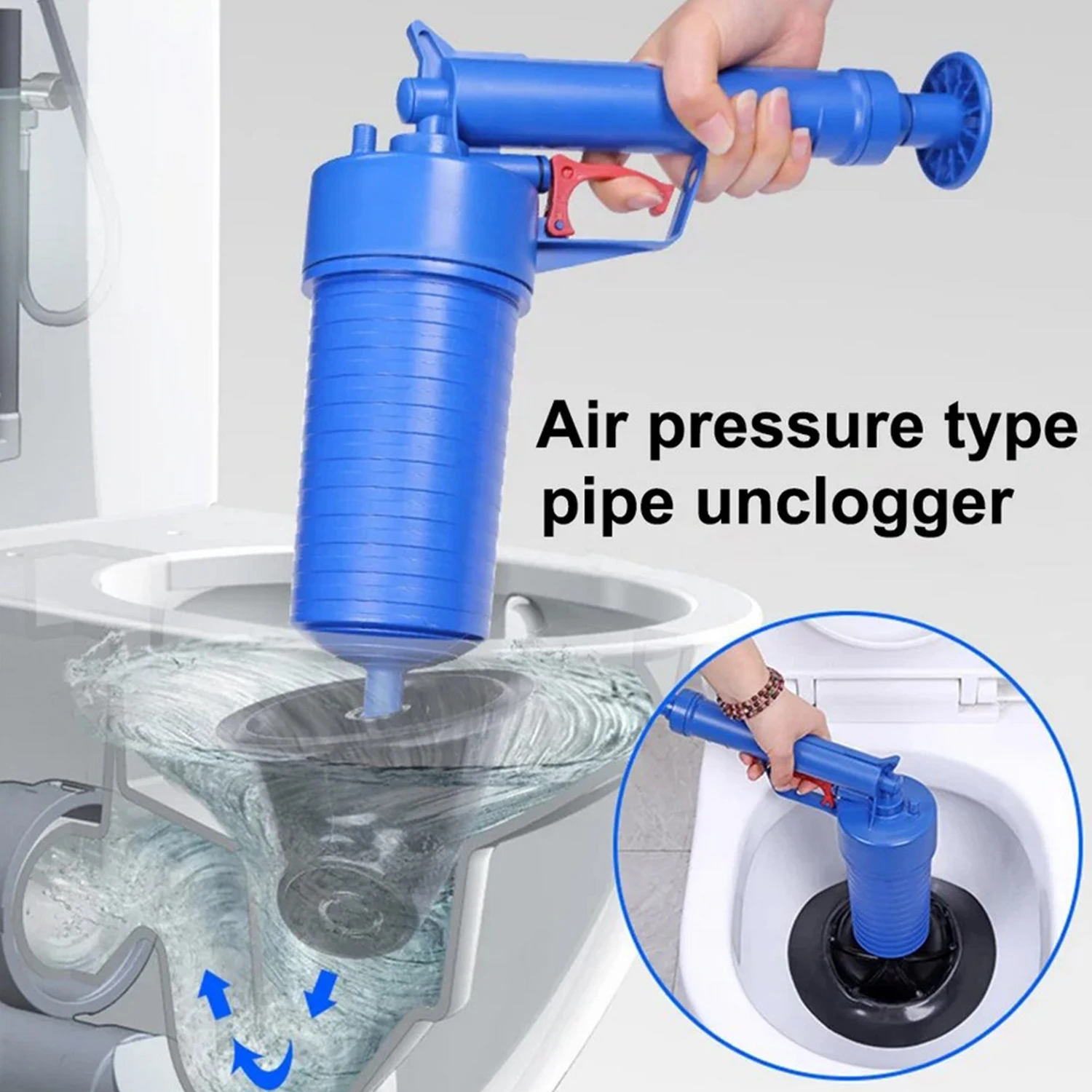 Air Pump Pressure Unblocker Pipe Plunger Kitchen Sink Toilet Sewer Dredge Cleaning Tools Plunger Drain Bathroom Cleaner Tools