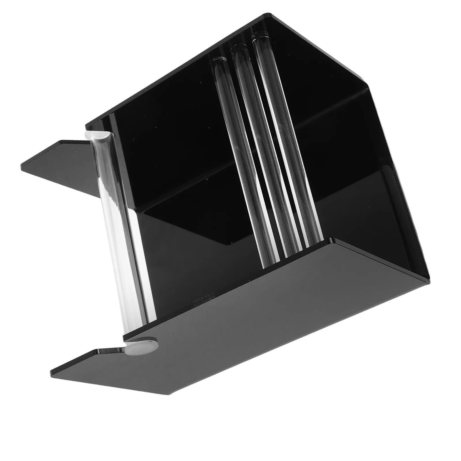 Black Acrylic Label Roll Dispenser 3 Roll Adjustable Stable Desktop Holder for Thermal Printer Shipping Sticker Price Tag Stand