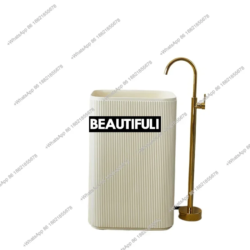 

Z136Washbasin — интегрированная напольная раковина-тумба, квадратная, большая, на колонне.