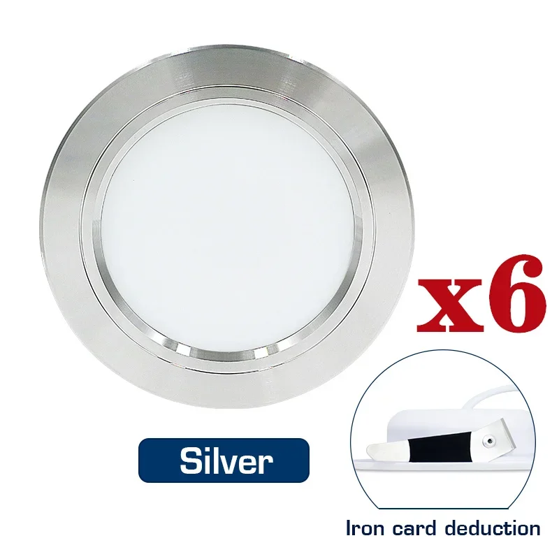 LARZI 6 stücke LED Downlight 110 V 220 V DC12V 24 V Decke Licht 5 W-18 W Einbau Led unten licht Runde Panel Licht Scheinwerfer Innen Beleuchtung 3