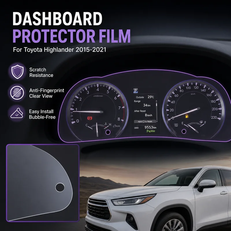 For Toyota Highlander Dashboard Sticker Decorative Accessories 2015-2021 Vehicle Speed Protection Film Car Interior Parts