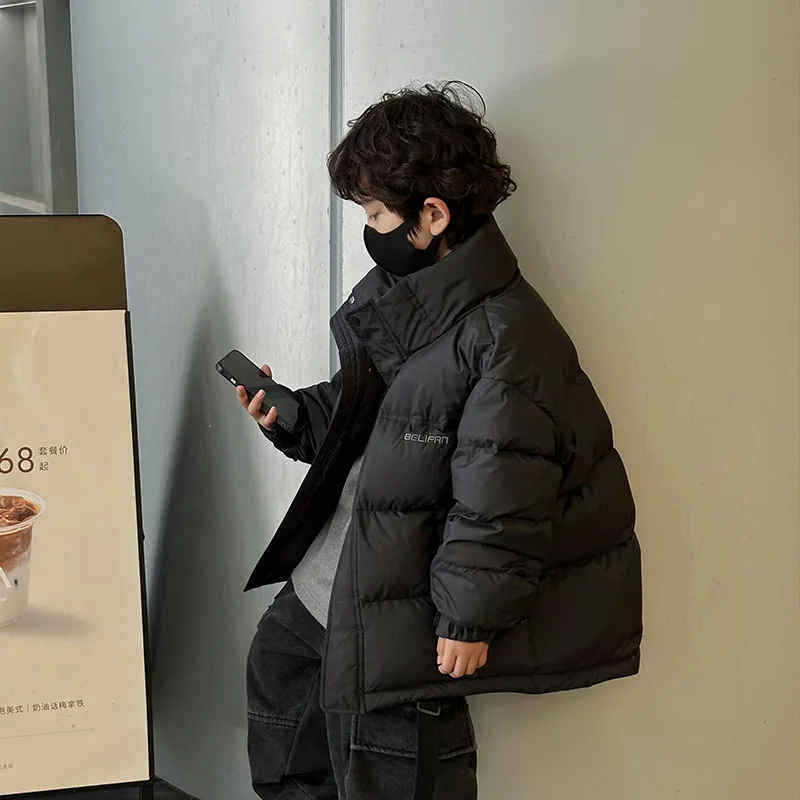 Boys Winter Thick Cotton Jacket 2025 New Cotton Jacket Handsome Winter Clothing Down Cotton Jacket Trendy - Image 2