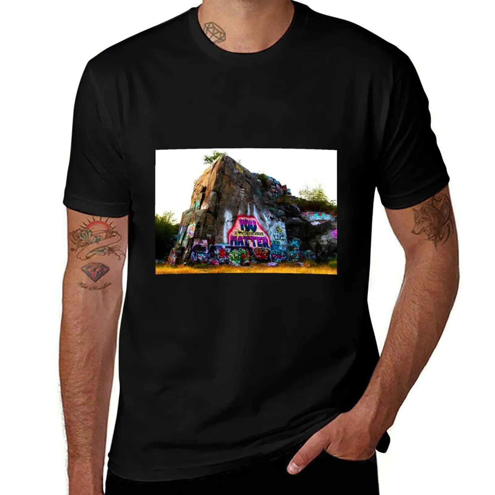 Graffiti Art at the Quincy Quarries in Quincy, Massachusetts T-Shirt Utility Work Short Sleeve Top