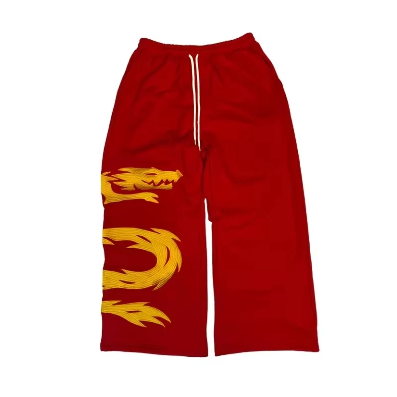Vintage Dragon Graphic Men Kids Sweatpants Y2K Streetwear Baggy Joggers Loose Straight Trousers Casual Elastic Waist Track Pants