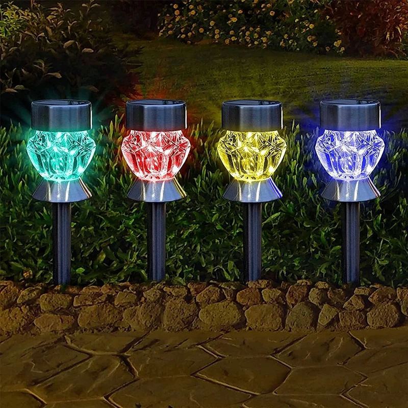 Solar Pathway Light Outdoor 6 Pack Solar Garden Stake Light Color Changing Solar Landscape Light for Yard Patio Walkway Pathway