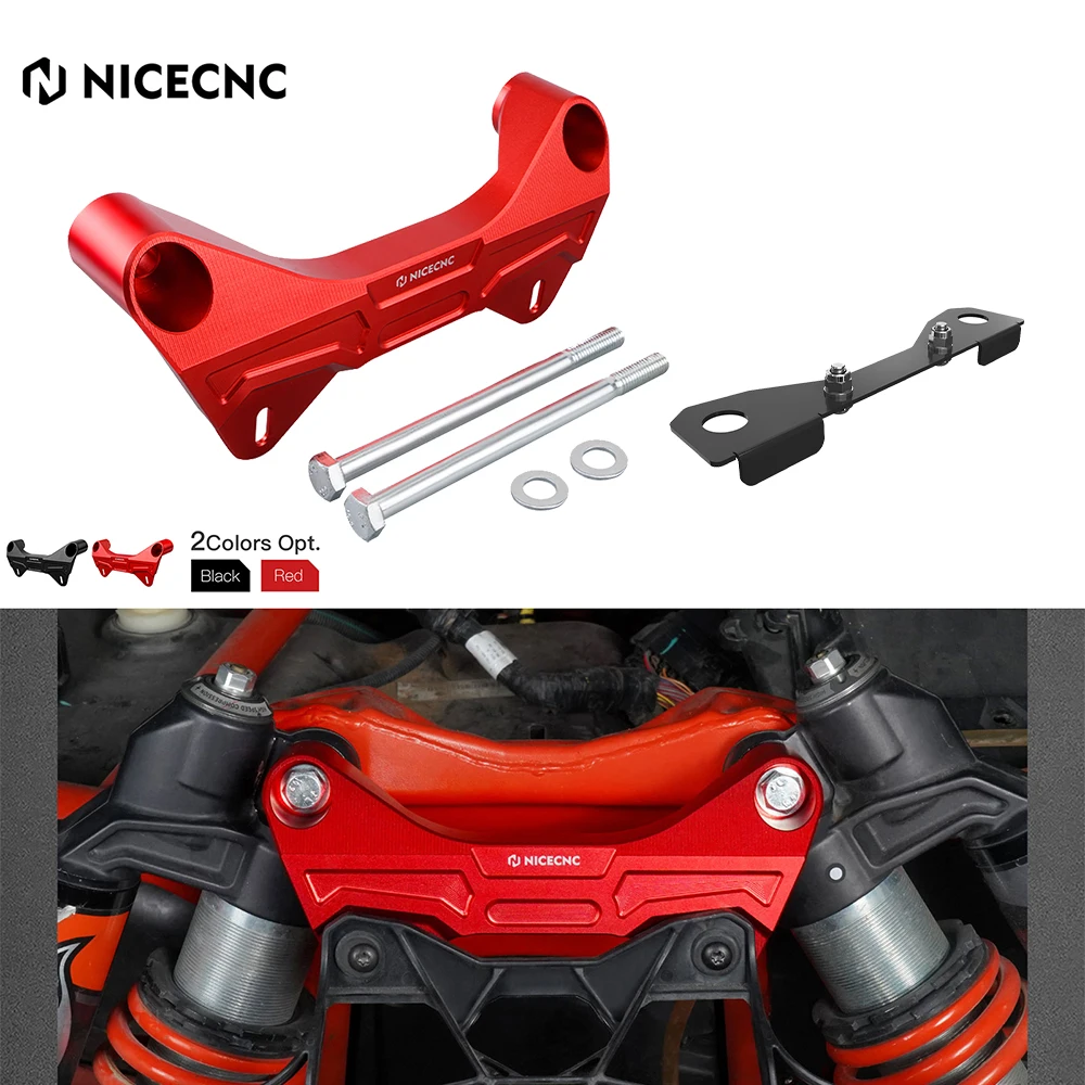 NICECNC Maverick X3 Front Upper Shock Brace & UTV Fan Cover Support For Can-Am Maverick X3 Turbo R RR 2017-2024