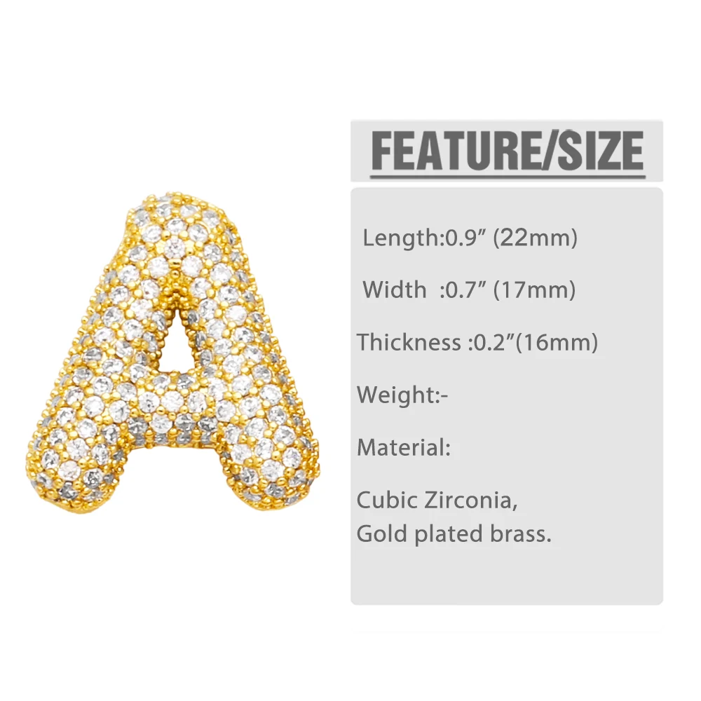 OCESRIO Mini Crystal 26 Letter Pendant for Necklace Copper Gold Plated Alphabet Initial Name Jewelry Making Component pdtb442