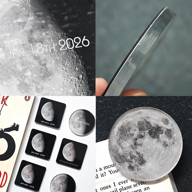 2 Set Moon Custom 5mm Acrylic Circle Fridge Magnet The Exact Moon Phase on Your Special Date  Personalized Once in a Lifetime