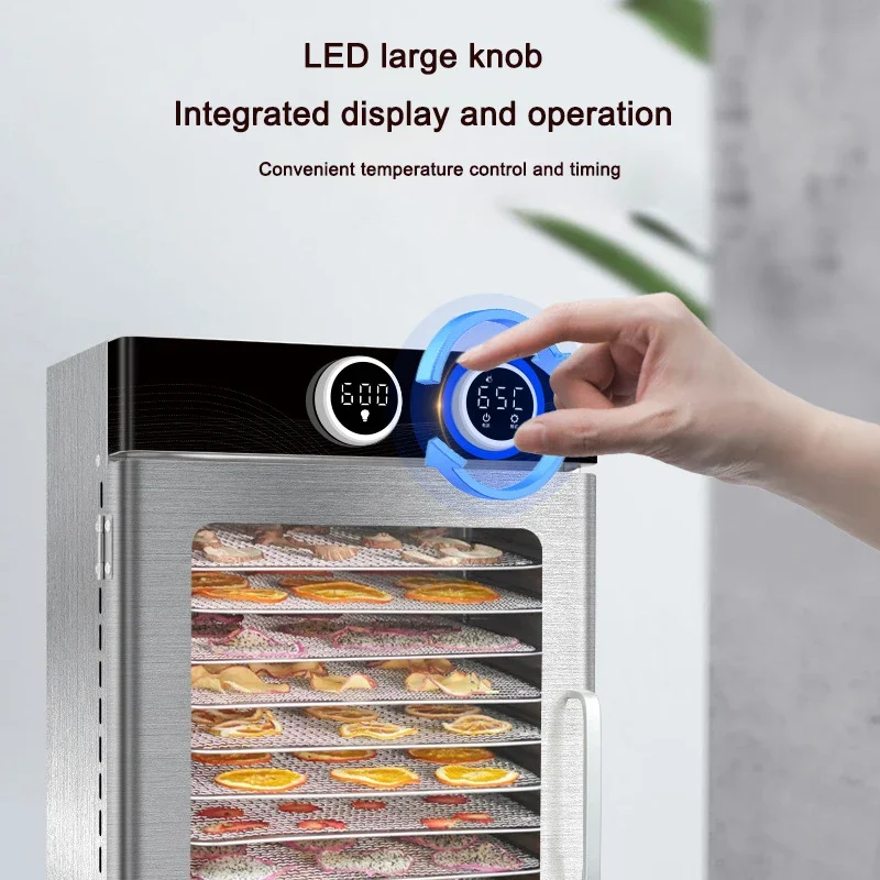Home 6/8/10/12 Layers Fruit Air Dryer Vegetable Snacks Meat Medicinal Materials Fruit Smart and Commercial Food Dehydrator