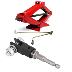 Scissor Jack Adapter Scissor Jack Socket Adapter Heavy Duty Chrome Vanadium Steel 1/2inch for Double Hole Scissor Jacks