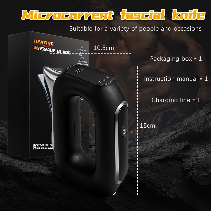 EMS Electric Fascia Scraper Micro Current Compression Muscle Vibration Relaxation Massager Body Lifting Scraper Massage Knife