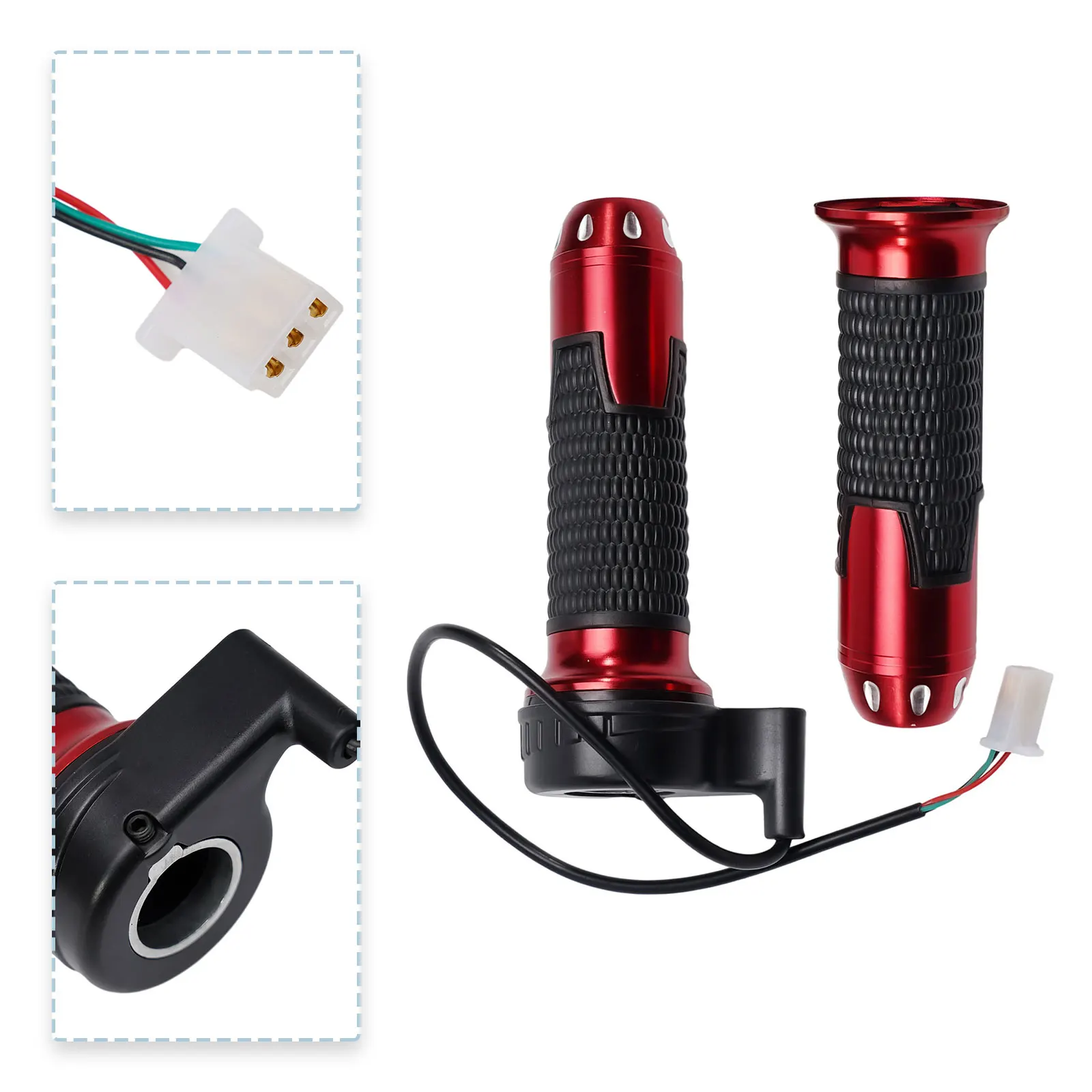 Electric Bicycle Throttle Twist-Throttle Aluminum Alloy Handle High/Medium/Low Speed/Forward/Reverse Practical Replace Parts