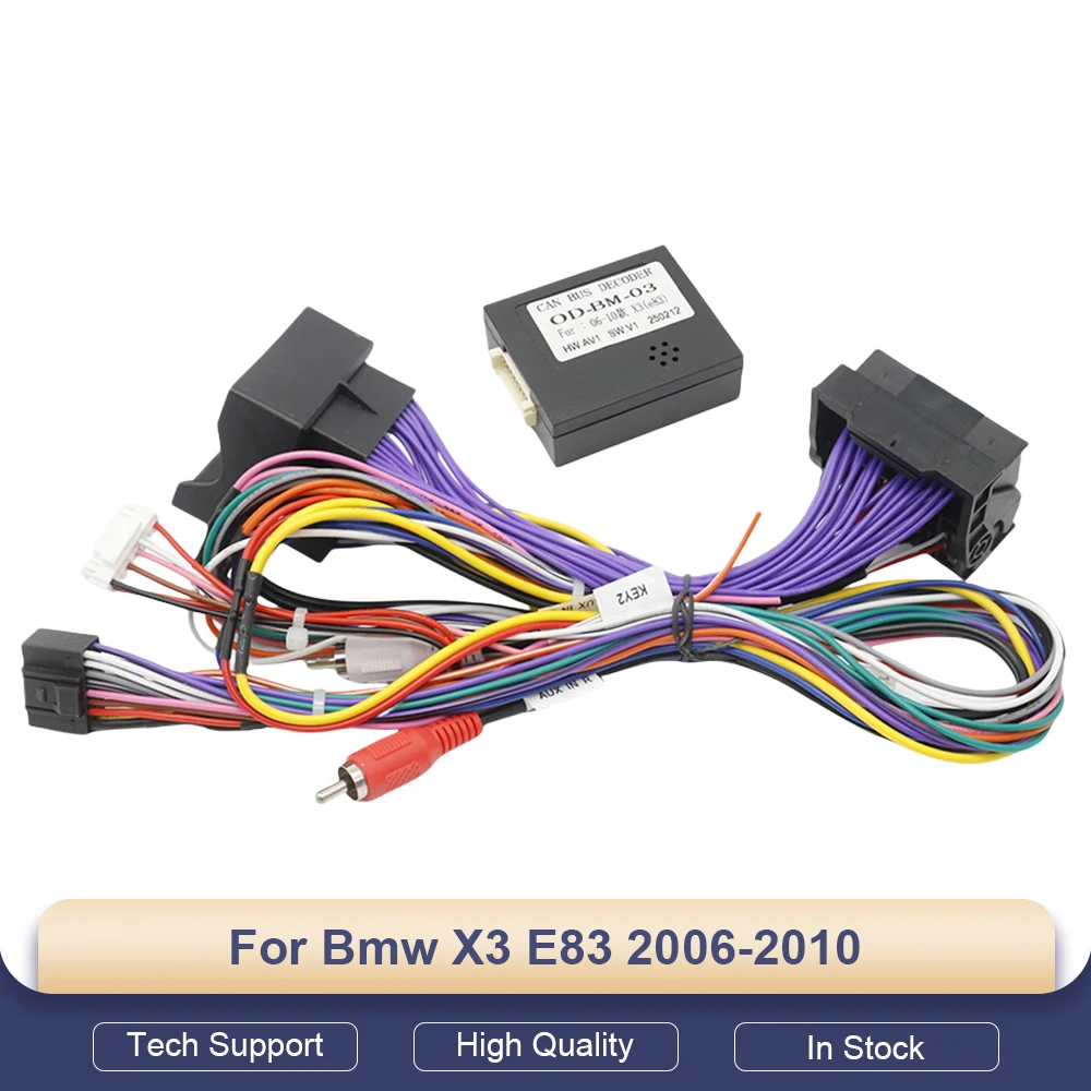 

16-контактный адаптер для автомобильной стереосистемы с декодером Canbus для BMW X3 E83 2006-2010, кабель питания OD-BMW-03