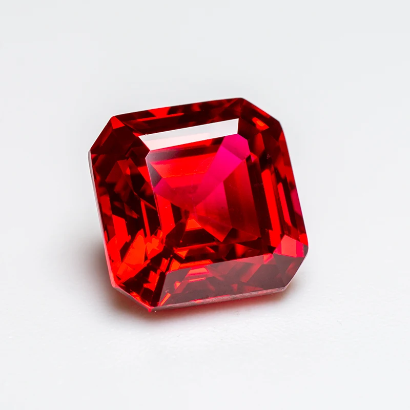 Lab Grown Ruby Asscher Square Shape Pigeon Blood Red VVS1 Selectable AGL Certificate GemstoMaterials Charms For Jewelry