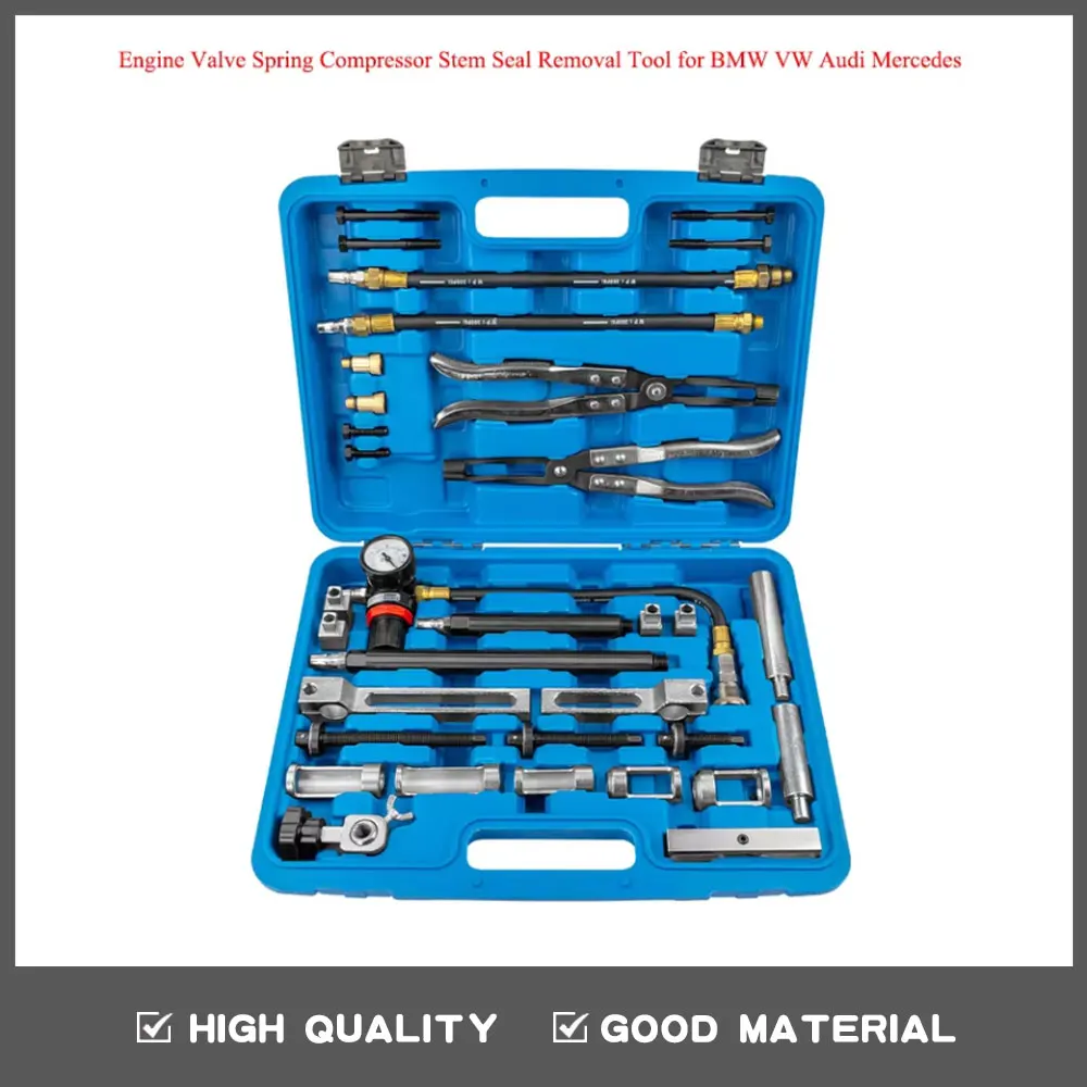 

Cylinder Head Service Set Tool Kit Valve Spring Compressor Removal Installer Replacement