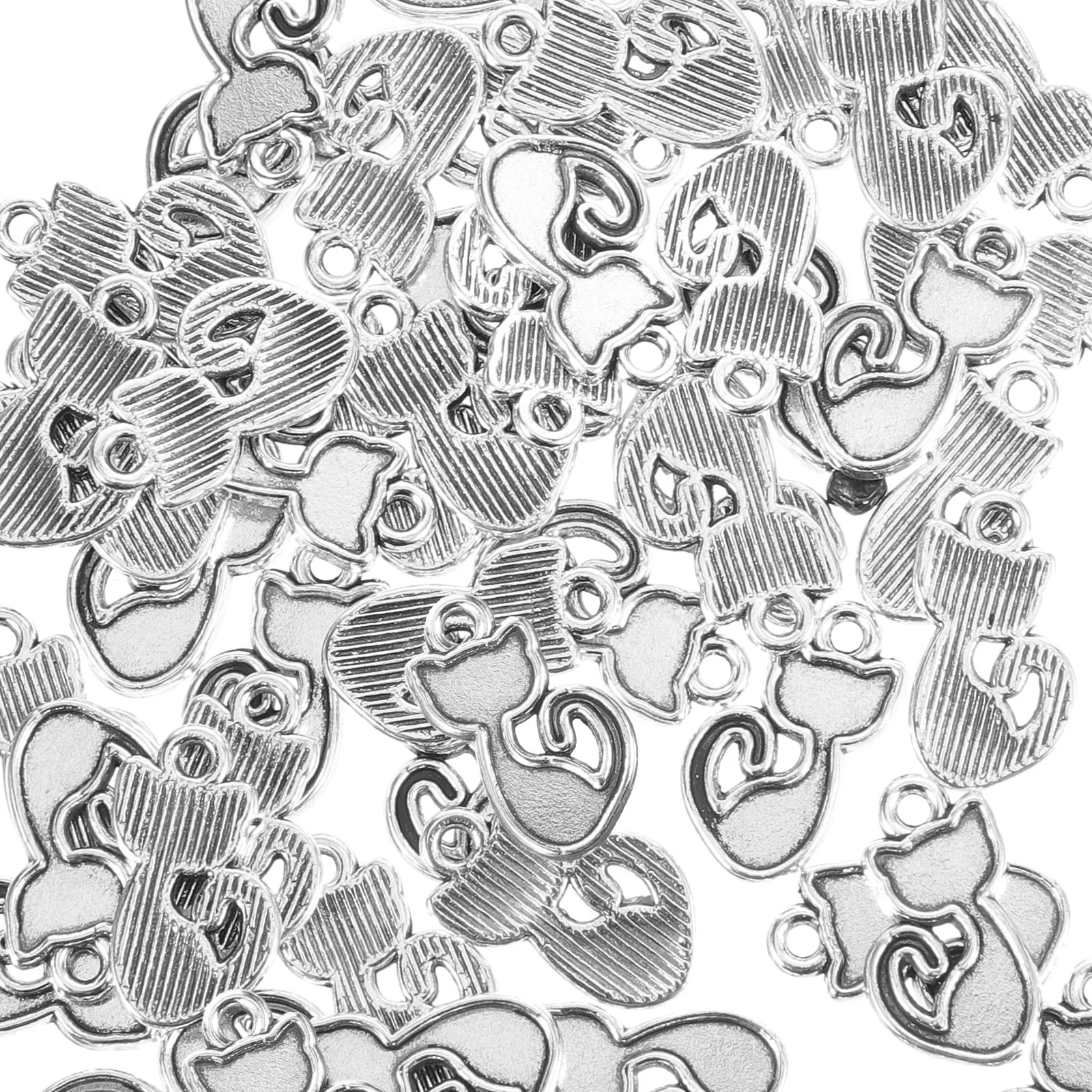 

100Pcs Cat Charms Small Retro Pendants DIY Necklace Bracelet Earrings Accessories Creative Cat-Shaped Ornaments for Crafts