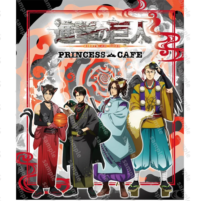 

Attack on Titans Japanese Anime Peripherals Princess Cafe Version Acrylic Stand Collectible Desk Ornaments Creative Gift for Boy