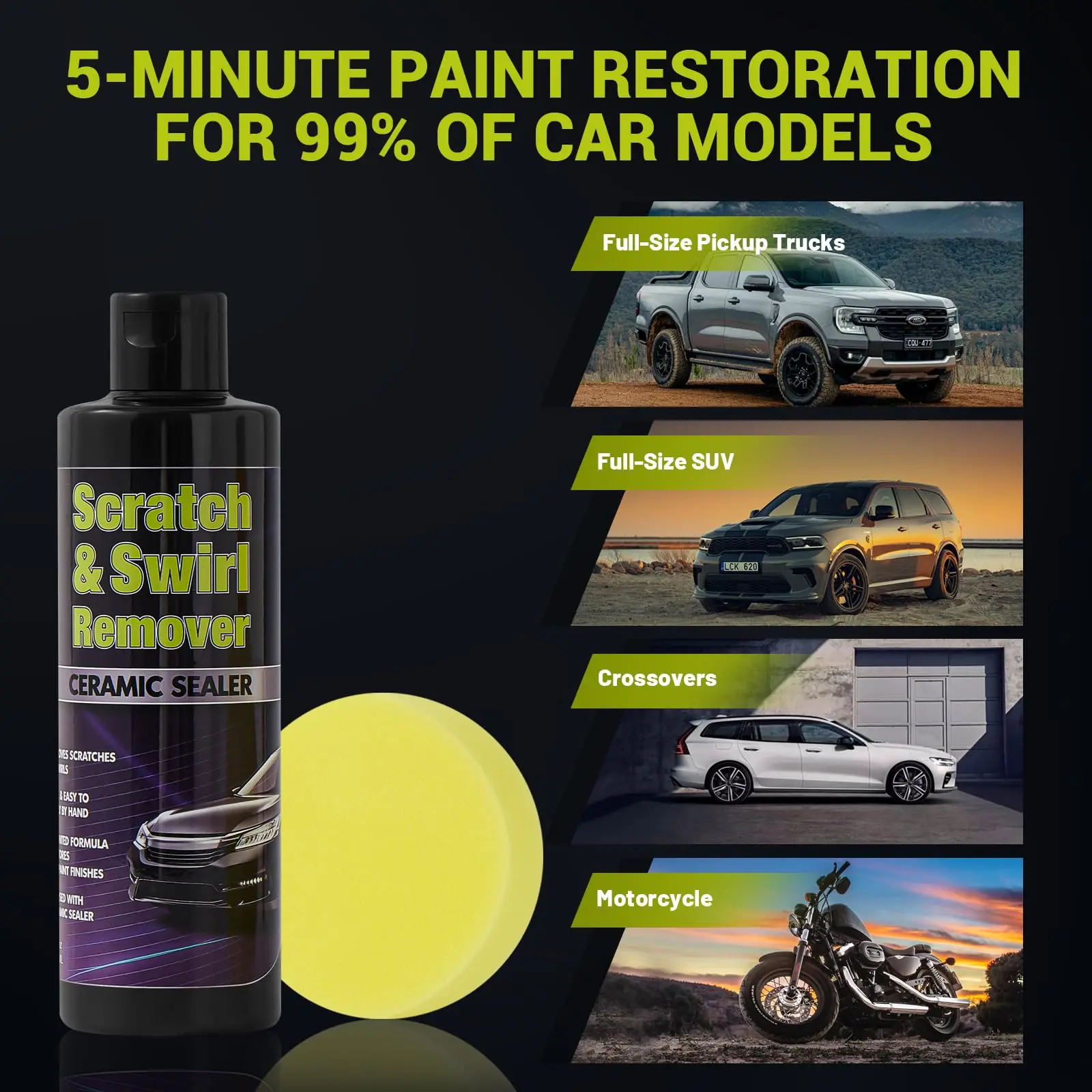 Scratch Remover for Vehicles,Car Scratch Repair Paste,Containing Wiping Sponge car Paint Scratch Repair Polishing Wax