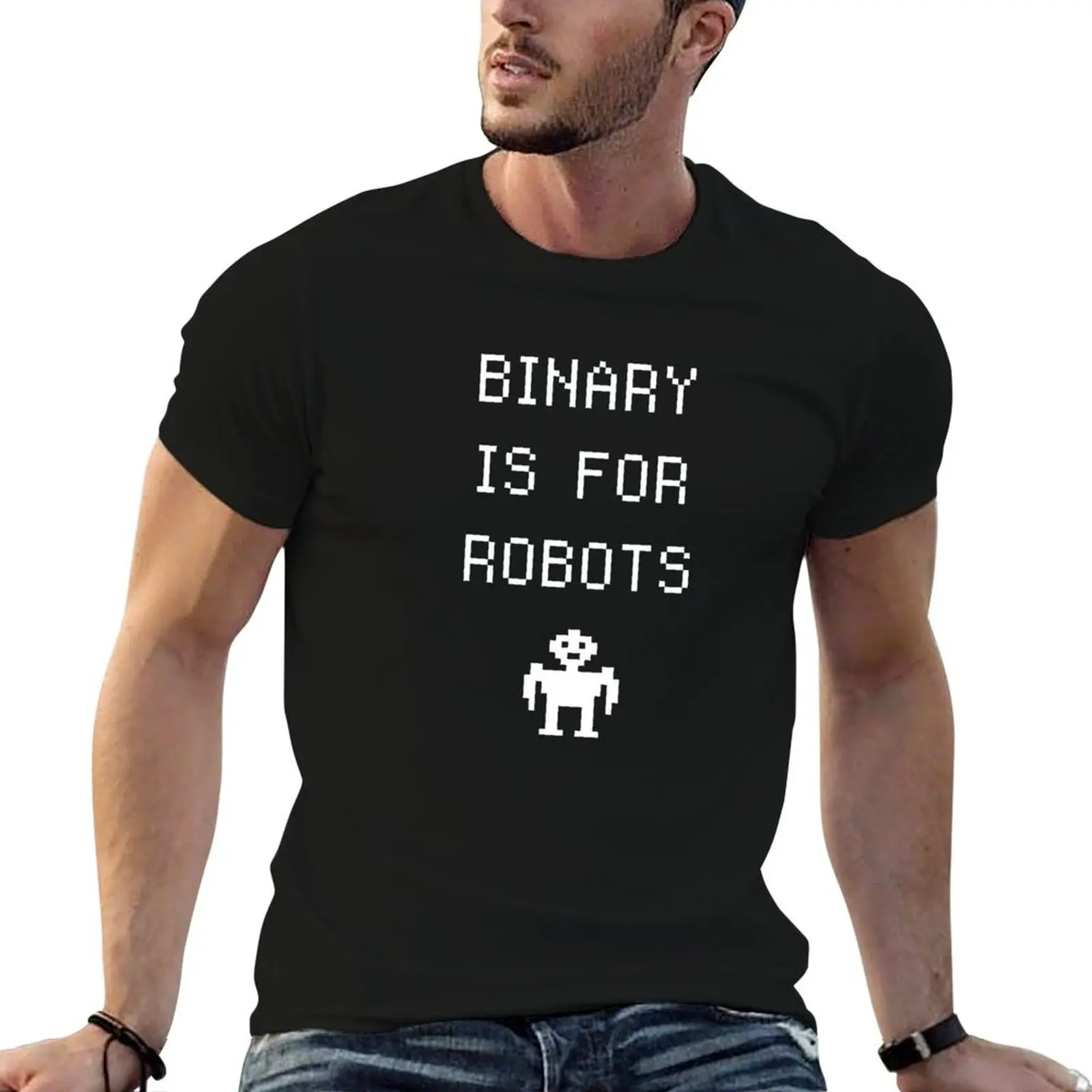 Binary Is For Robots Funny Non-Binary Gender Identity T-Shirt anime stuff oversized t shirt t shirts for men