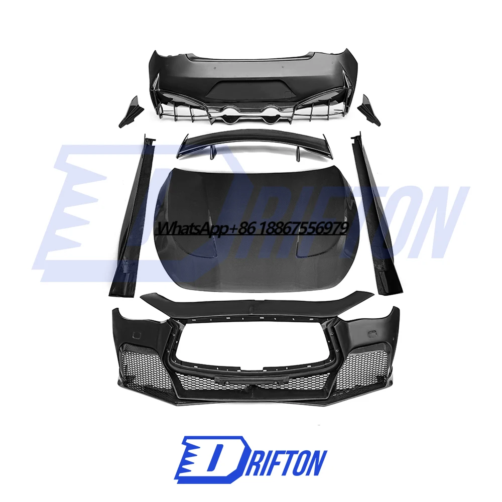 Project Black S Style Carbon Fiber Full Set Body Kit for Infiniti Q60