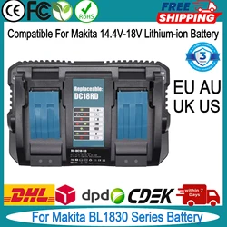 For Makita 18V 6A Double Charger UK EU AU US Plug Replacement For Makita 18V Lithium Battery For Makita DC18RC DC18RD Charger
