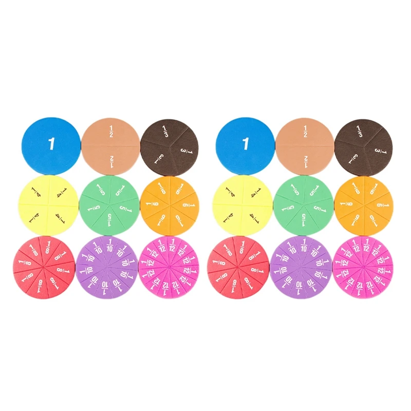 2x frações circulares contando crianças brinquedos educativos de matemática precoce operação de matemática aprendizagem brinquedos de ensino