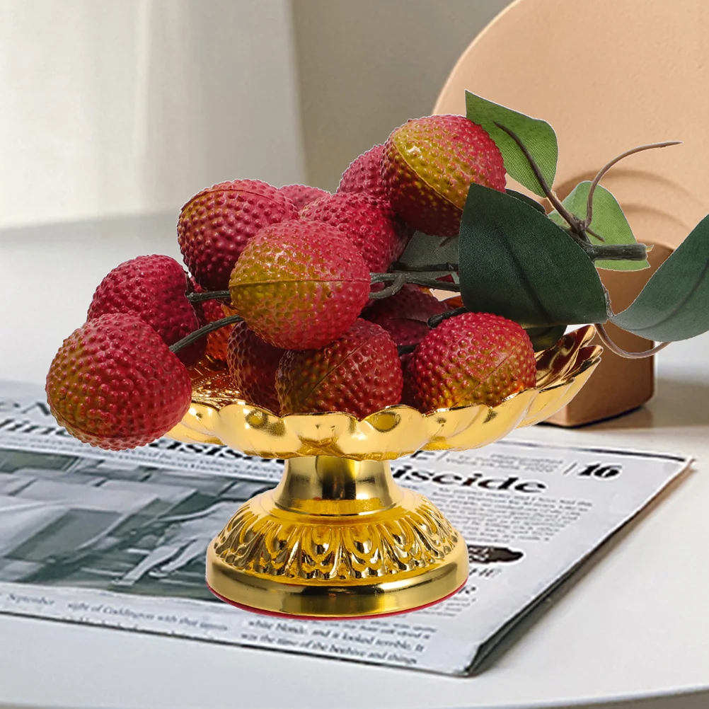 Plastic Temple Fruit Offering Plate Exquisite Design Retro Style Home Decor Buddhist Worship Accessory Smooth Surface Easy Clean
