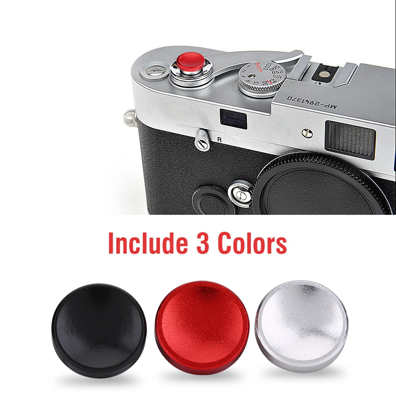 3pcs Aluminium Alloy Camera Shutter Release Buttons with Concave Surface Shutter Release Button Quick Release Button