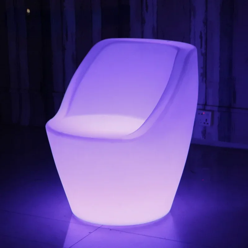 

LED Luminous Dining Table and Chair Creative Luminous Furniture Cafe Restaurant Bar Leisure Backrest Chair Bar Stools Modern