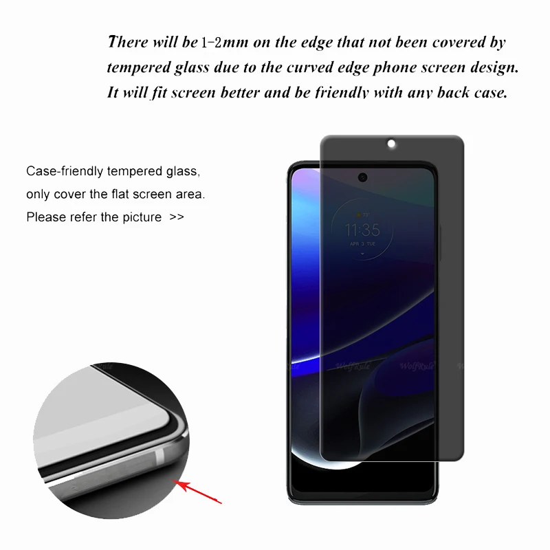 4 sztuki dla Moto G Stylus 5G 2022 Szkło Motorola Moto G Stylus 5G 2022 Szkło Privacy 9H Anti-Spy Screen Protector Moto G Stylus 5G