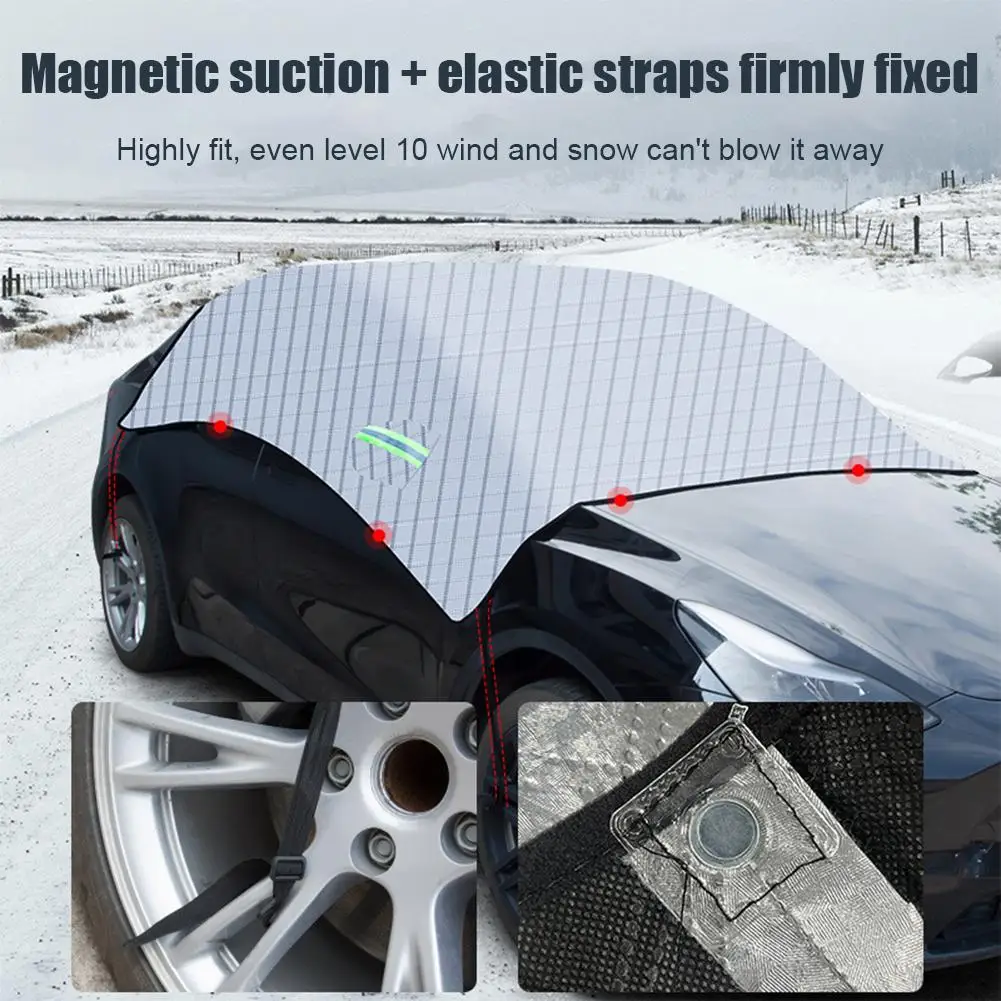  for Tesla Model3/Y Snow Waterproof Antifreeze Winter Snow Blocking Front Windshield Multifunctional Windscreen Cover H0G6