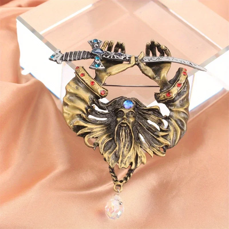 1 luxury and exquisite vintage set rhinestone offering men's brooch pin, daily wear to enhance the glamor of decorative coats