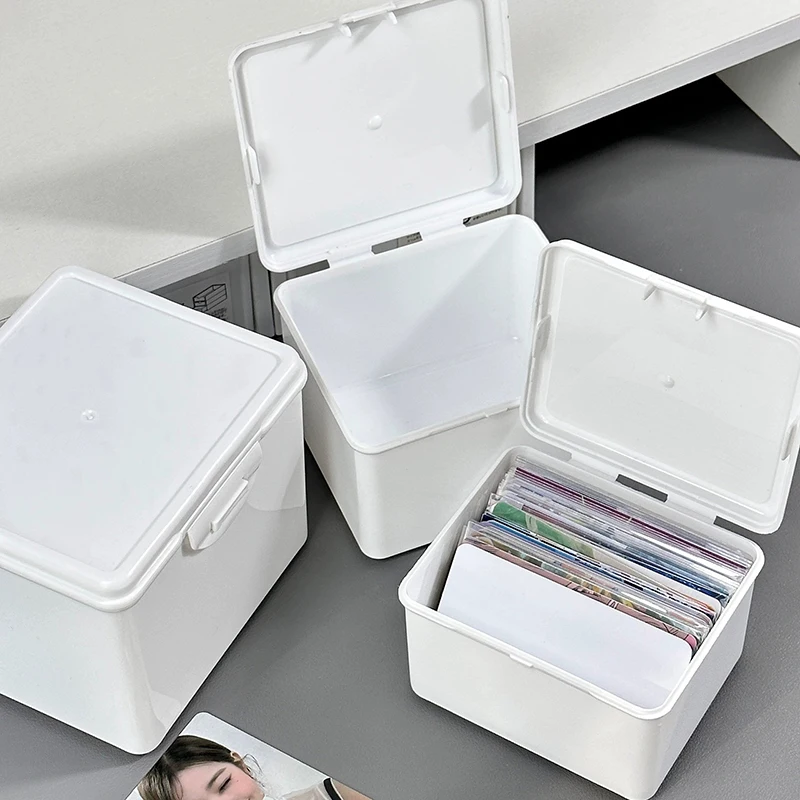 New Desktop Flip Lid Storage Box Home Dust Card Note Student Desktop Sundry Classification Organisation Box Stationery Supplies