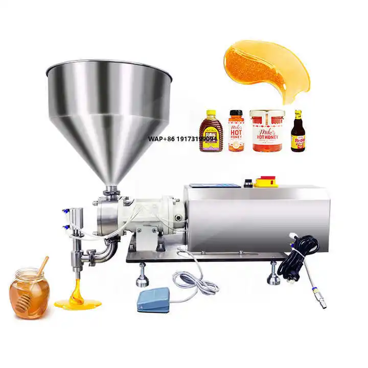 

34 Semi Automatic Servo Rotor Lobe Pump Tomato Canning Bottling Paste Can Packaging Filler Ketchup Packing Filling Machine Line
