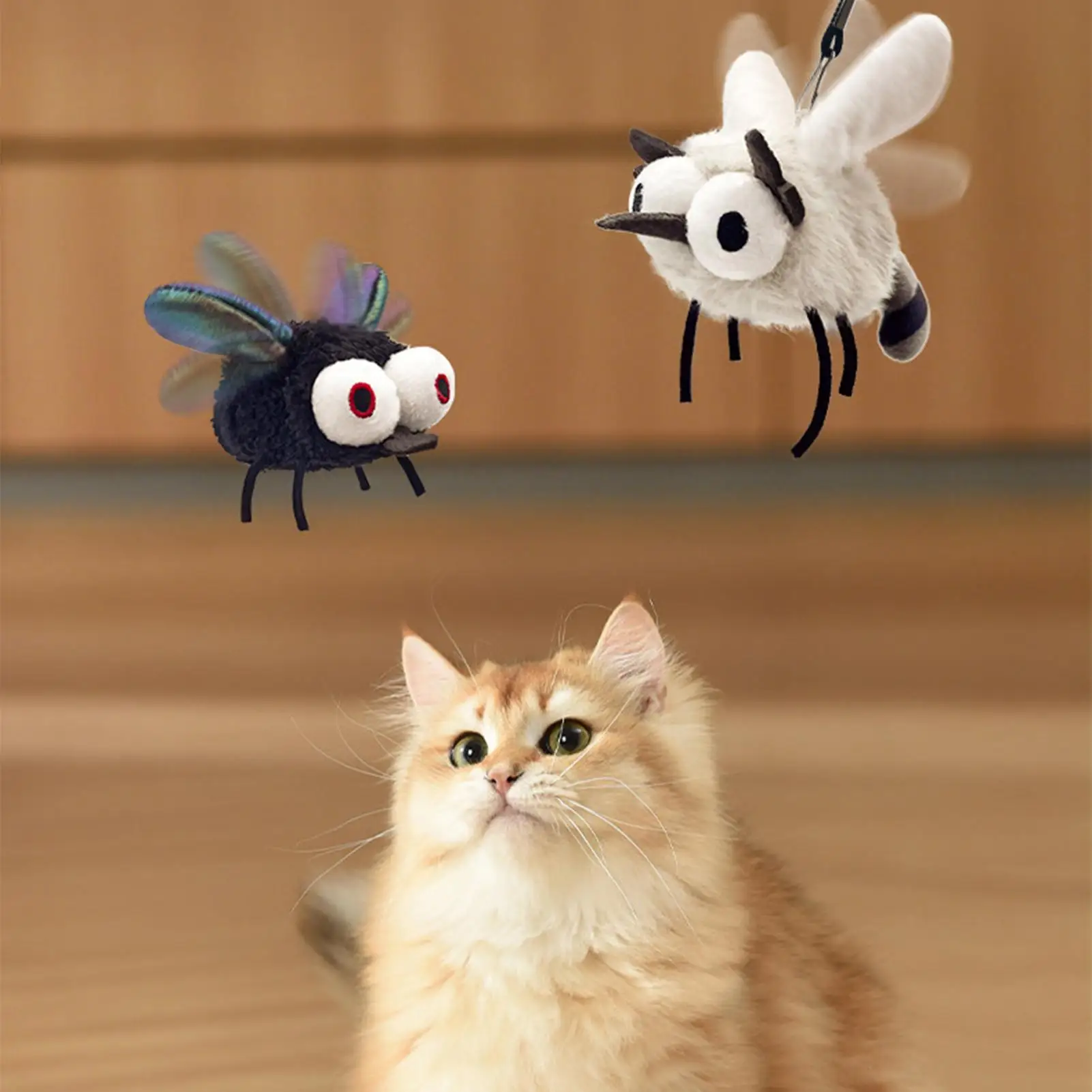 Cat Interactive Toys USB Rechargeable Realistic Fly Shape Electric Pet Electronic Teasing Toy For Exercise Playing Biting