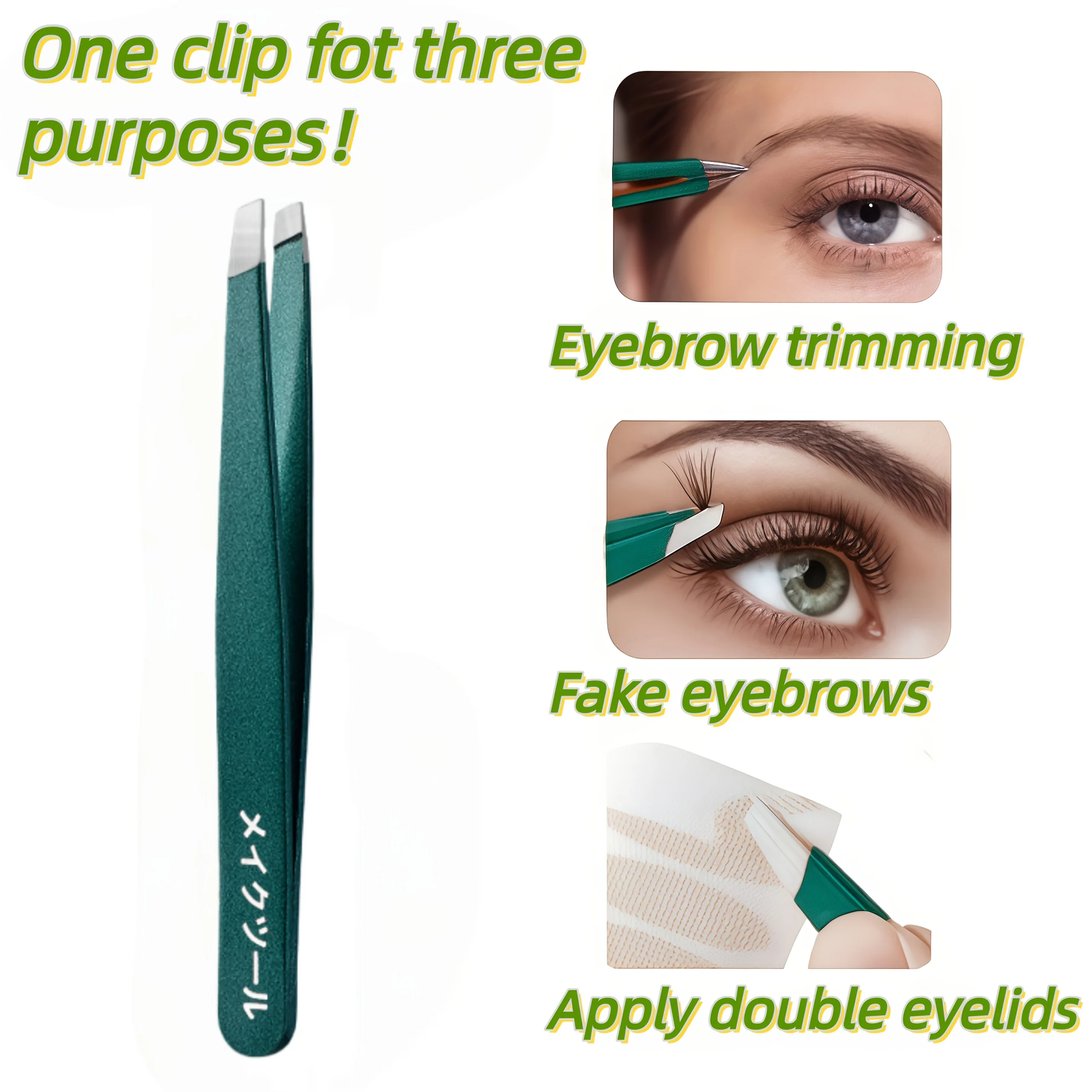 전문가용 스테인리스 스틸 눈썹 족집게, 날카로운 끝이 있는 고강도 정밀 그루밍 도구 (눈썹, 수염, 얼굴 털용)