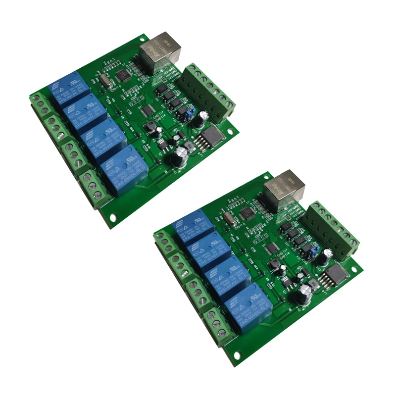 

2X LAN Ethernet RJ45 TCP/IP WEB Remote Control Board With 4 Channels Relay UDP W5500 Networking Controller