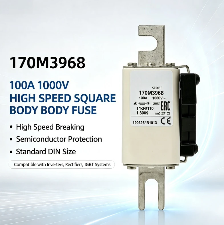 170M3968 High Speed Square Body Fuse 100A 1000VAC aR Semiconductor Protection Fuse Brand New