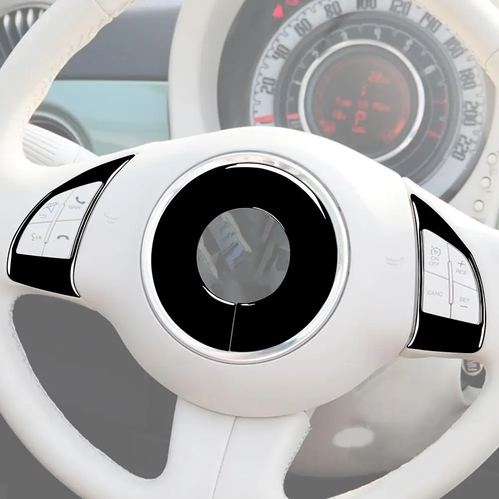 Add a Sleek Touch to Your For Fiat 500 with Glossy Black Steering Wheel Air Conditioning Panel Easy and Practical