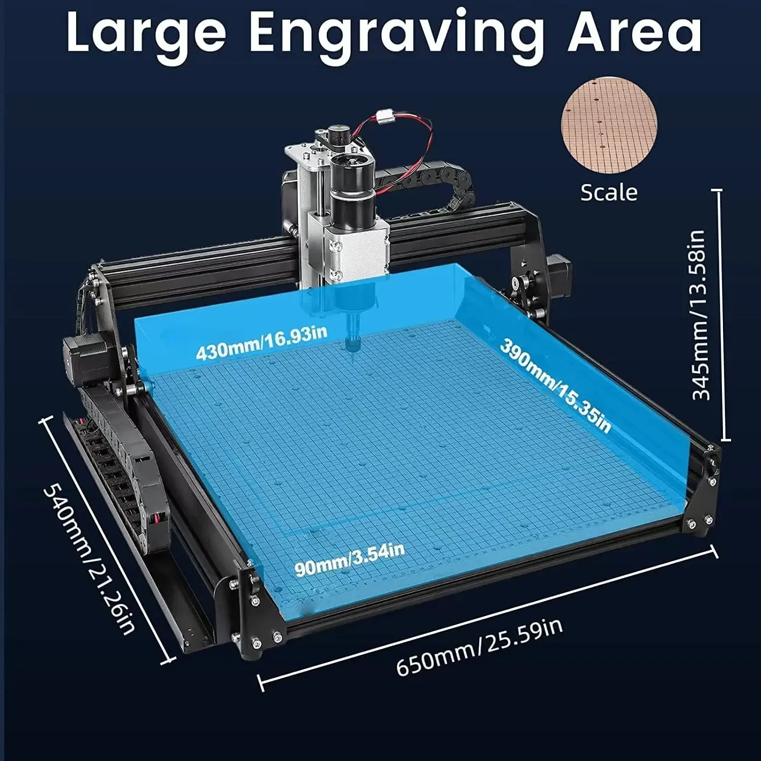 Machine de Découpe de Broche CNC 500W, 4540 Plus, en Aluminium, pour Plan de Travail, Fraiseuse de Métal, Graveur Laser sur Bois 40W