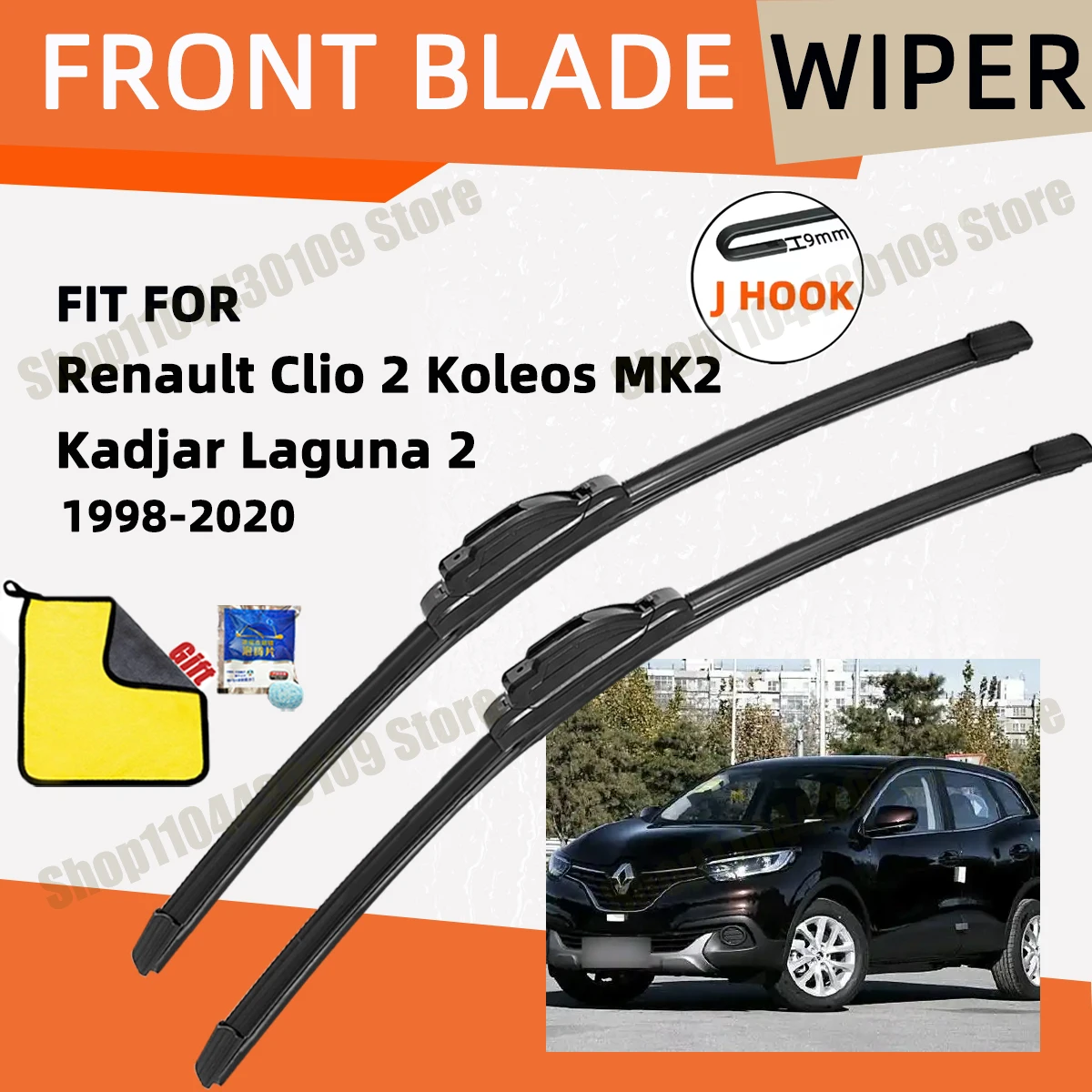 

Double Rubber Car Wiper for Renault Clio 2 Koleos MK2 Kadjar Laguna 2 Front Blade Brushes Accessorie Windscreen Wiper Wear Parts